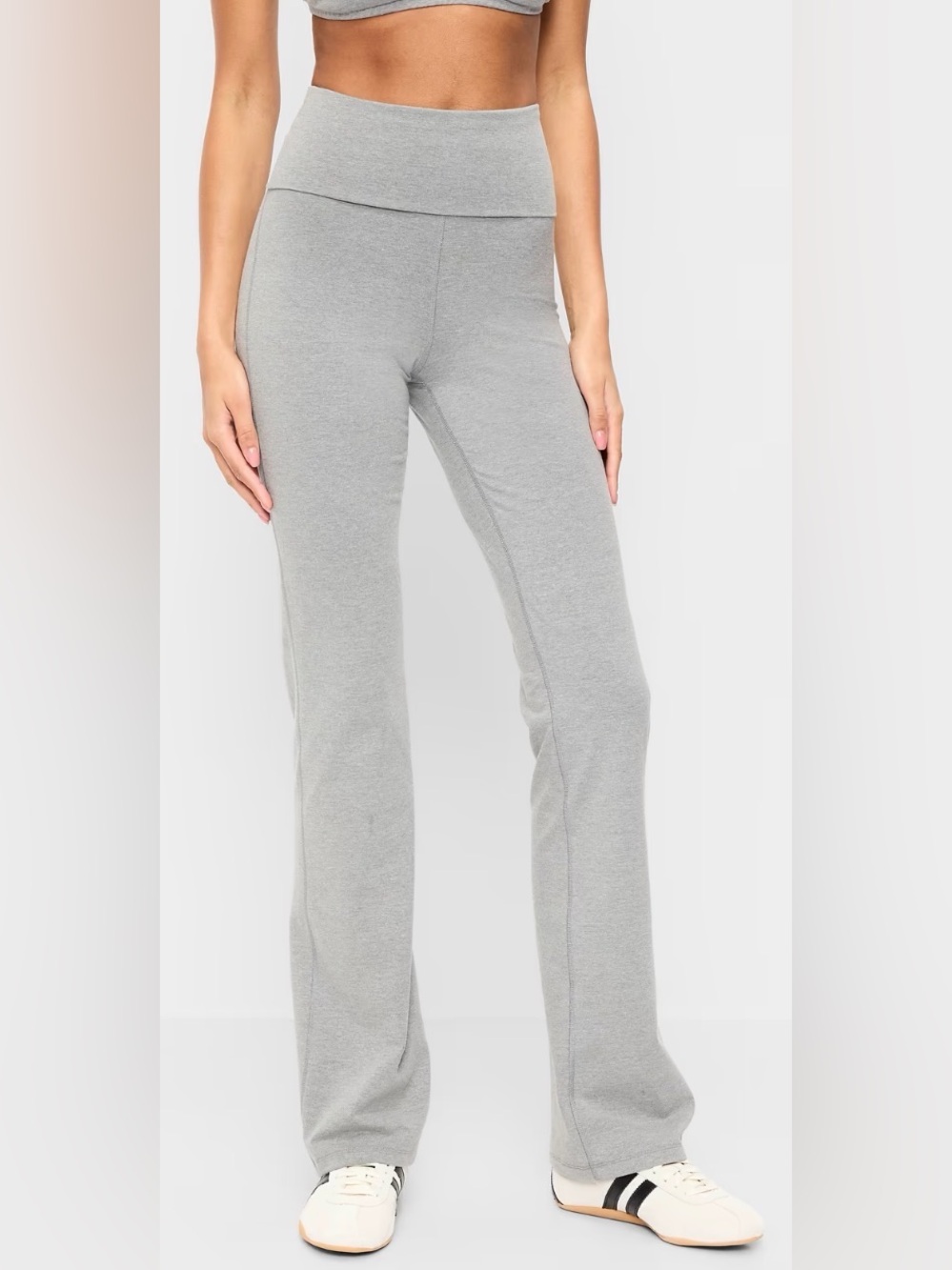 Old Navy Powerchill Foldover Waist Slim Bootcut Legging, Grey, sz M